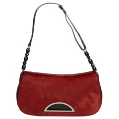 Vintage Authentic Dior Red Dark Malice Baguette France w Dust Bag SMALL