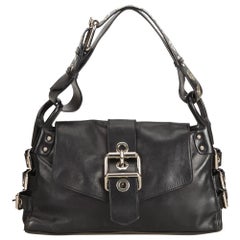Vintage Authentic Dolce Gabbana Leather Shoulder Bag Italy w Dust Bag MEDIUM