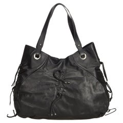 Vintage Authentic Dolce&Gabbana Black Leather Tote Bag Italy LARGE