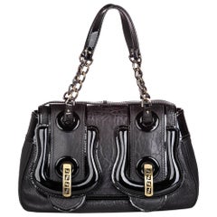 Vintage Authentic Fendi Black Leather B Bis Shoulder Bag ITALY w MEDIUM 
