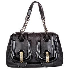 Vintage Authentic Fendi Black Leather B Bis Shoulder Bag ITALY w MEDIUM