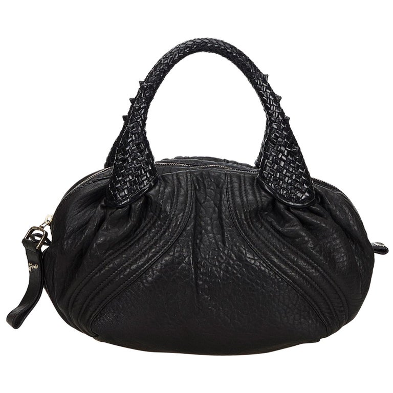 Vintage Authentic Fendi Black Leather Mini Spy Handbag Italy MINI For ...