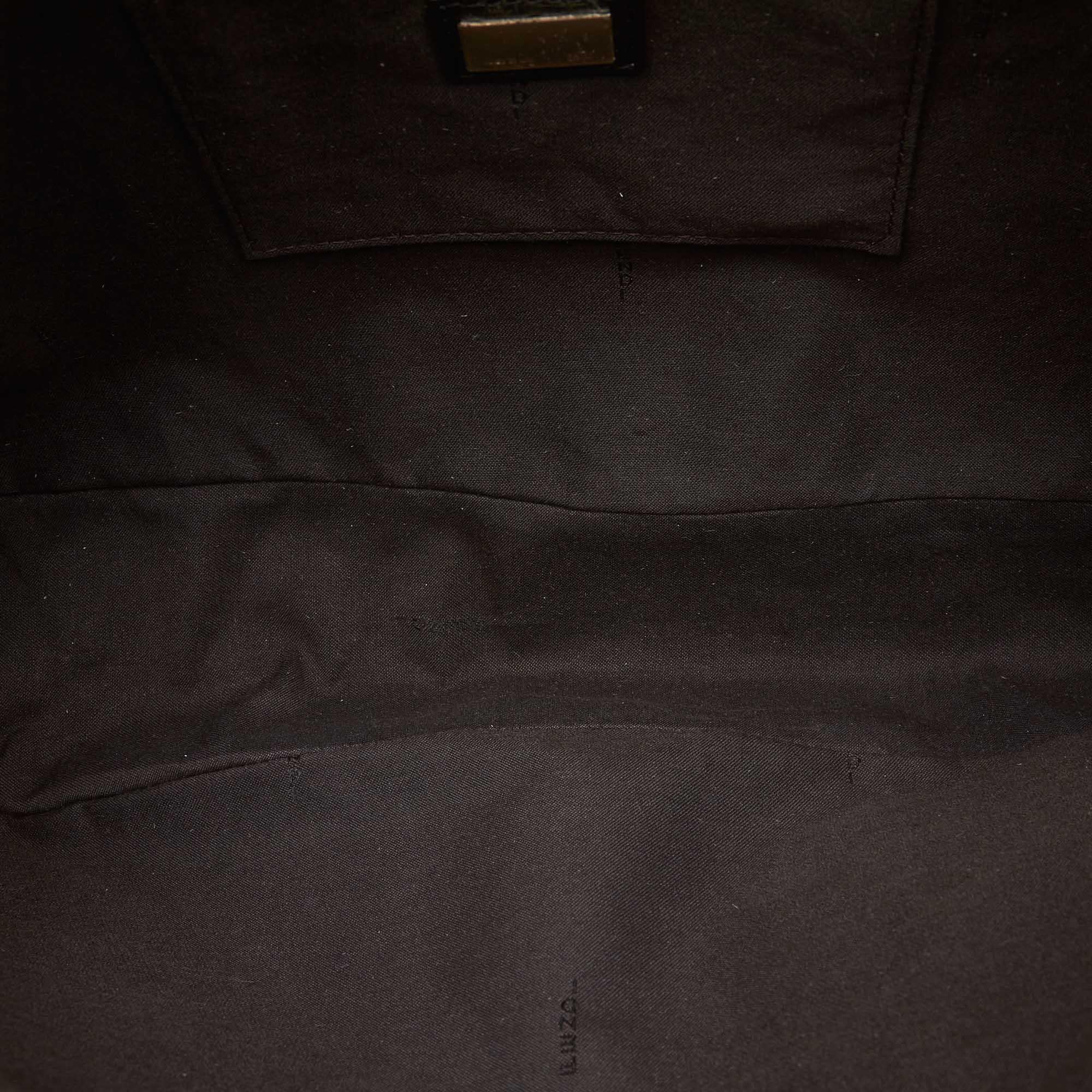 Vintage Authentic Fendi Black Zucchino Business Bag Italy w Dust Bag MEDIUM  1