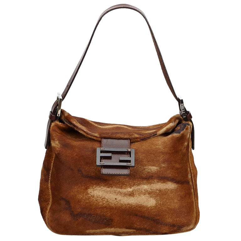 Vintage Authentic Fendi Dark Shoulder Bag Italy SMALL For Sale at 1stdibs