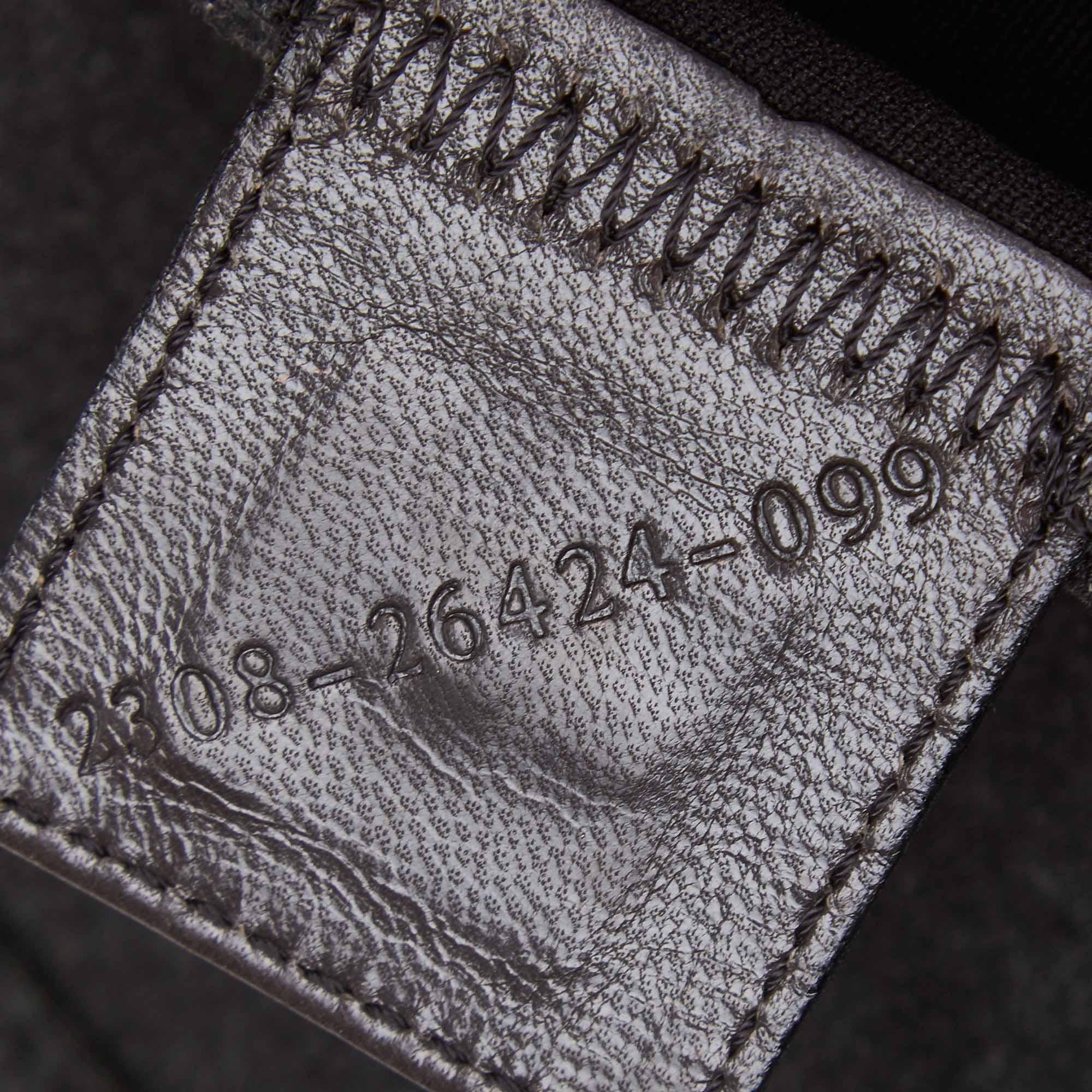Vintage Authentic Fendi Gray Dark Gray Cotton Fabric Mamma Baguette Italy SMALL  3
