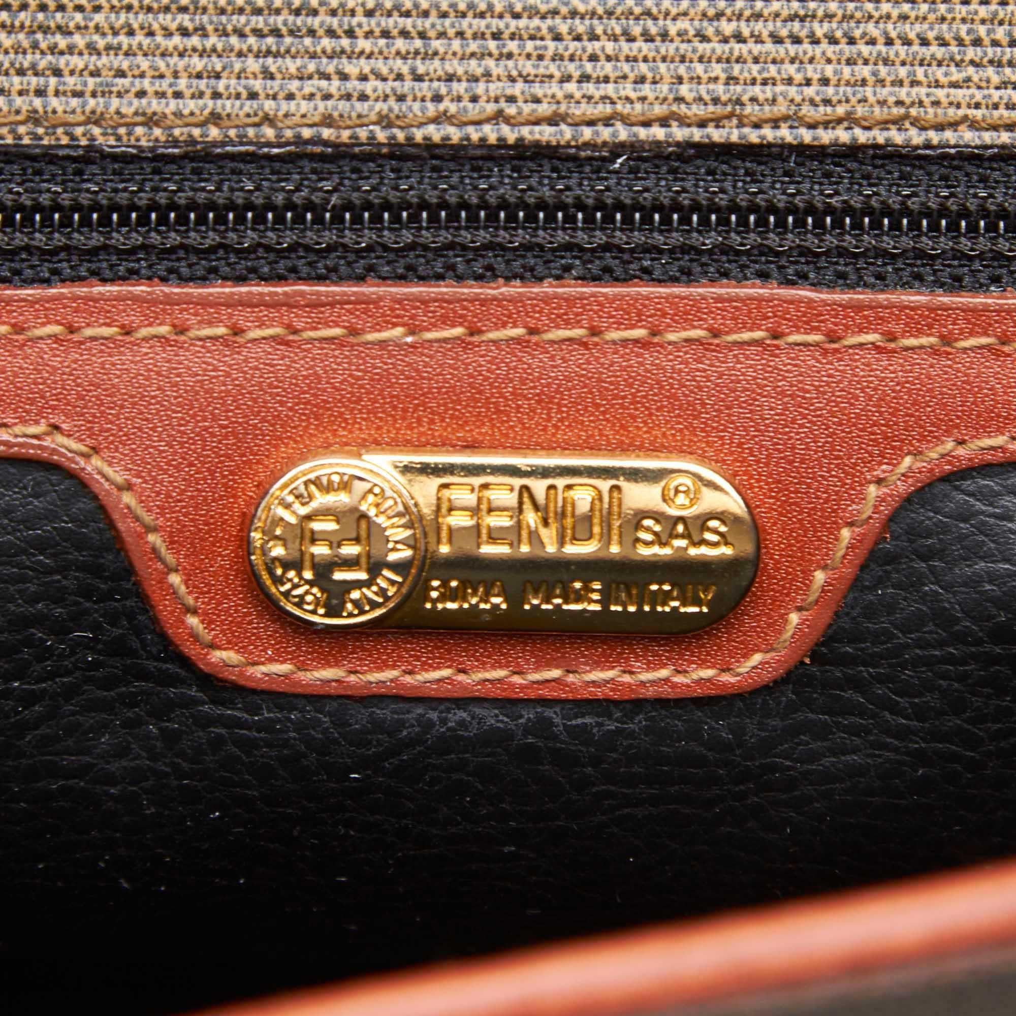 Vintage Authentic Fendi Khaki PVC Plastic Crossbody Bag Italy w Dust Bag MEDIUM 1