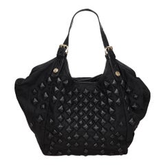 Vintage Authentic Givenchy Black Nylon Fabric Studded Sacca Bag China MEDIUM
