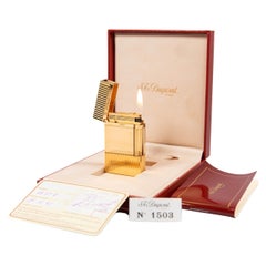 Used Authentic Gold plated Ligne 2 ST Dupont Montparnasse Lighter from 1992