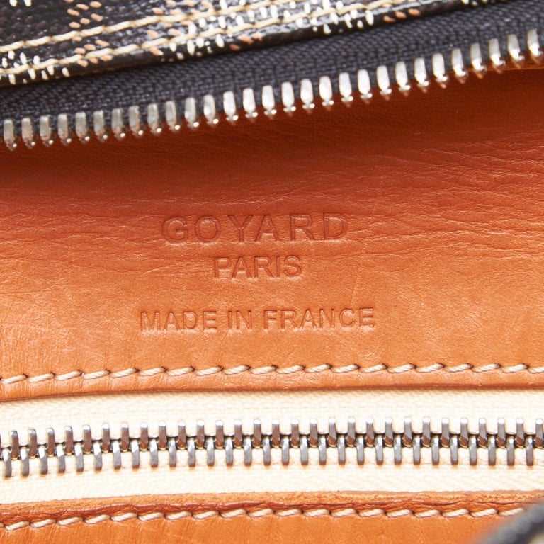 Vintage Authentic Goyard Black Goyardine Ambassade MM Briefcase France