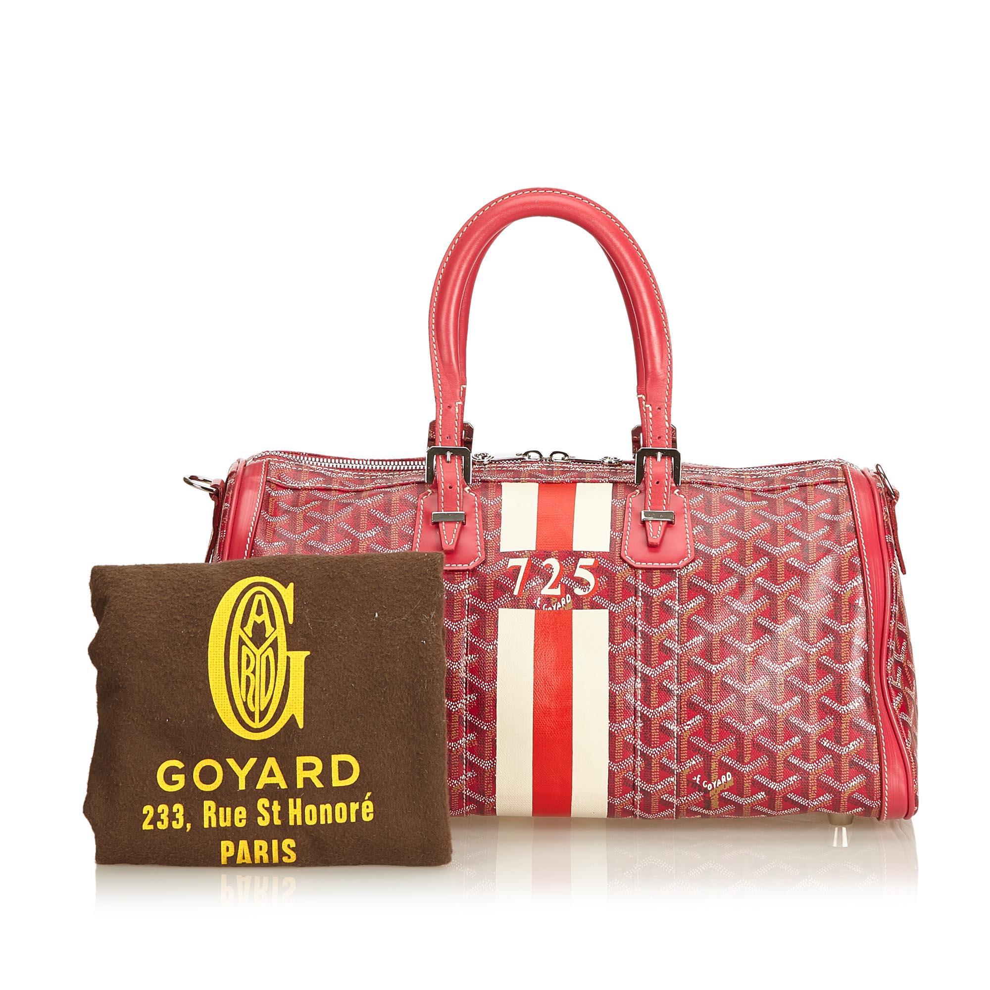 Vintage Authentic Goyard Red Goyardine Croisiere 35 France w Dust Bag LARGE  2