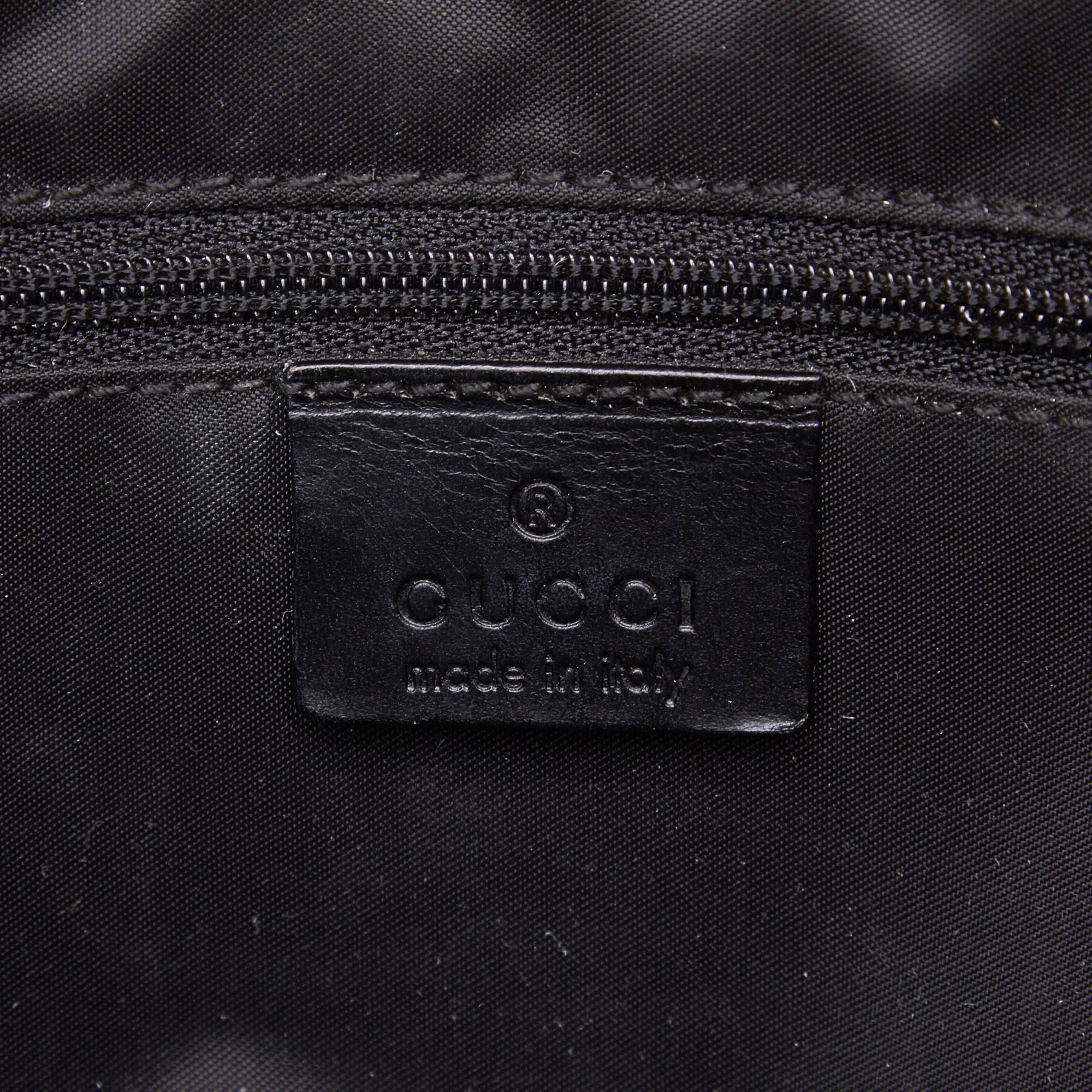 Vintage Authentic Gucci Black Canvas Fabric Bamboo Satchel Italy MEDIUM  For Sale 3