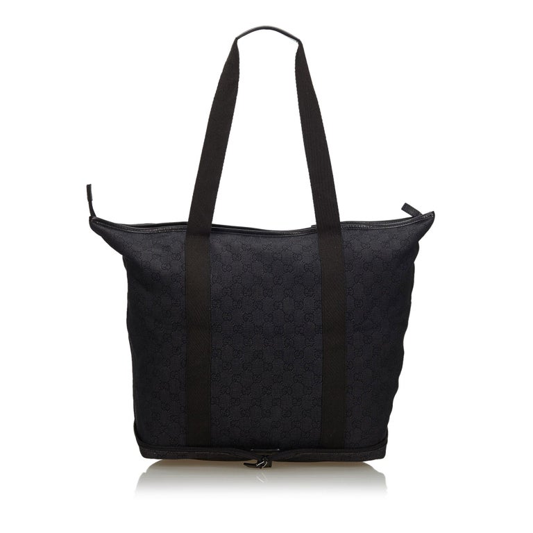 Gucci, Bags, Gucci Vintage Black Leather Tall Tote Bag