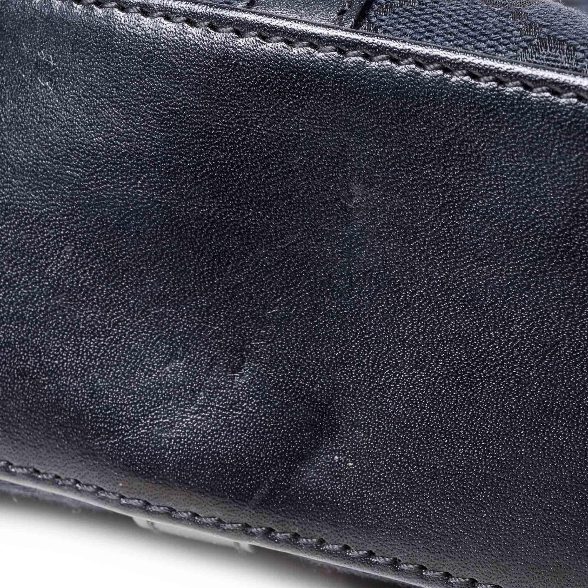 Vintage Authentic Gucci Black Canvas Fabric GG Jackie Shoulder Bag ITALY MEDIUM 6