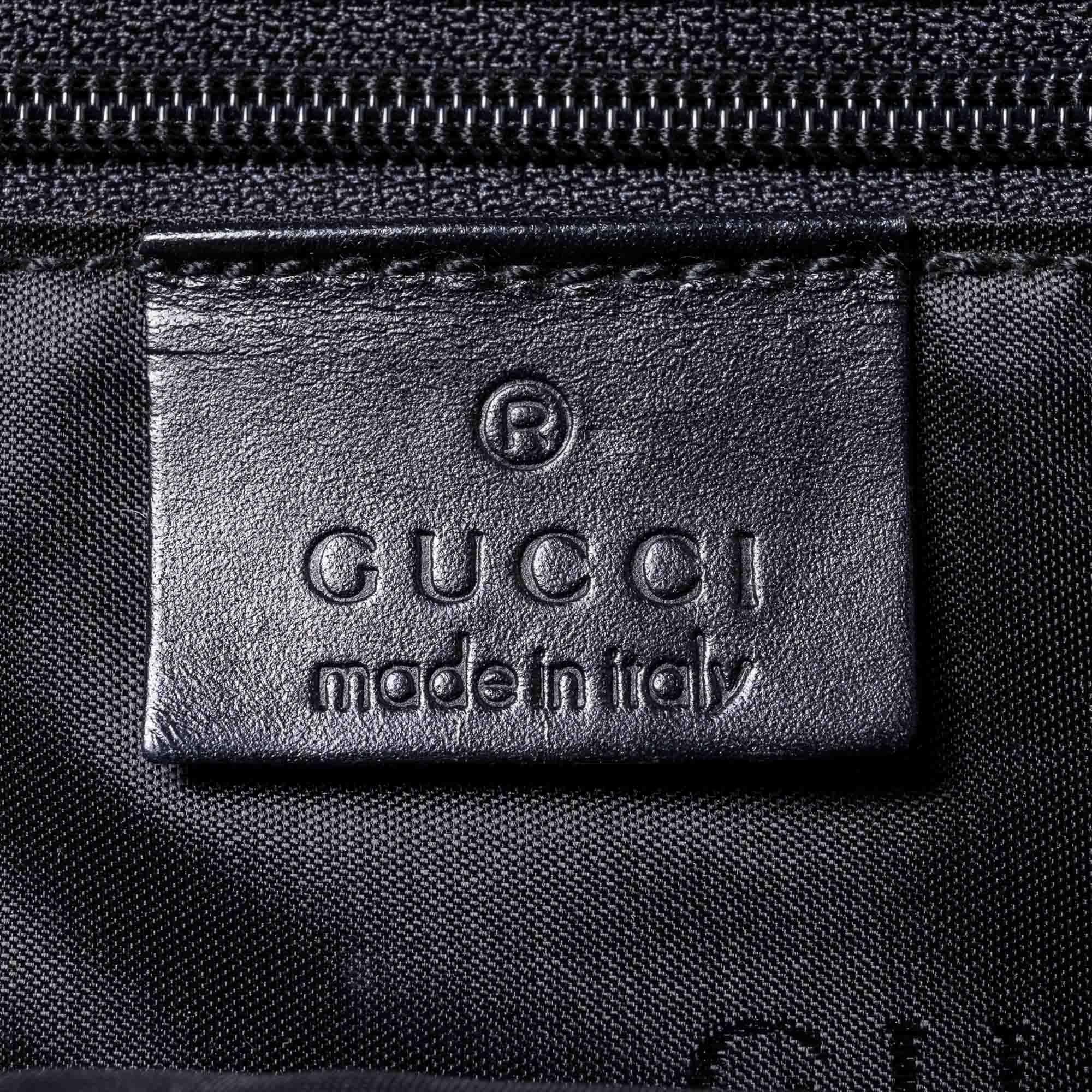 Vintage Authentic Gucci Black Canvas Fabric GG Jackie Shoulder Bag ITALY MEDIUM 2