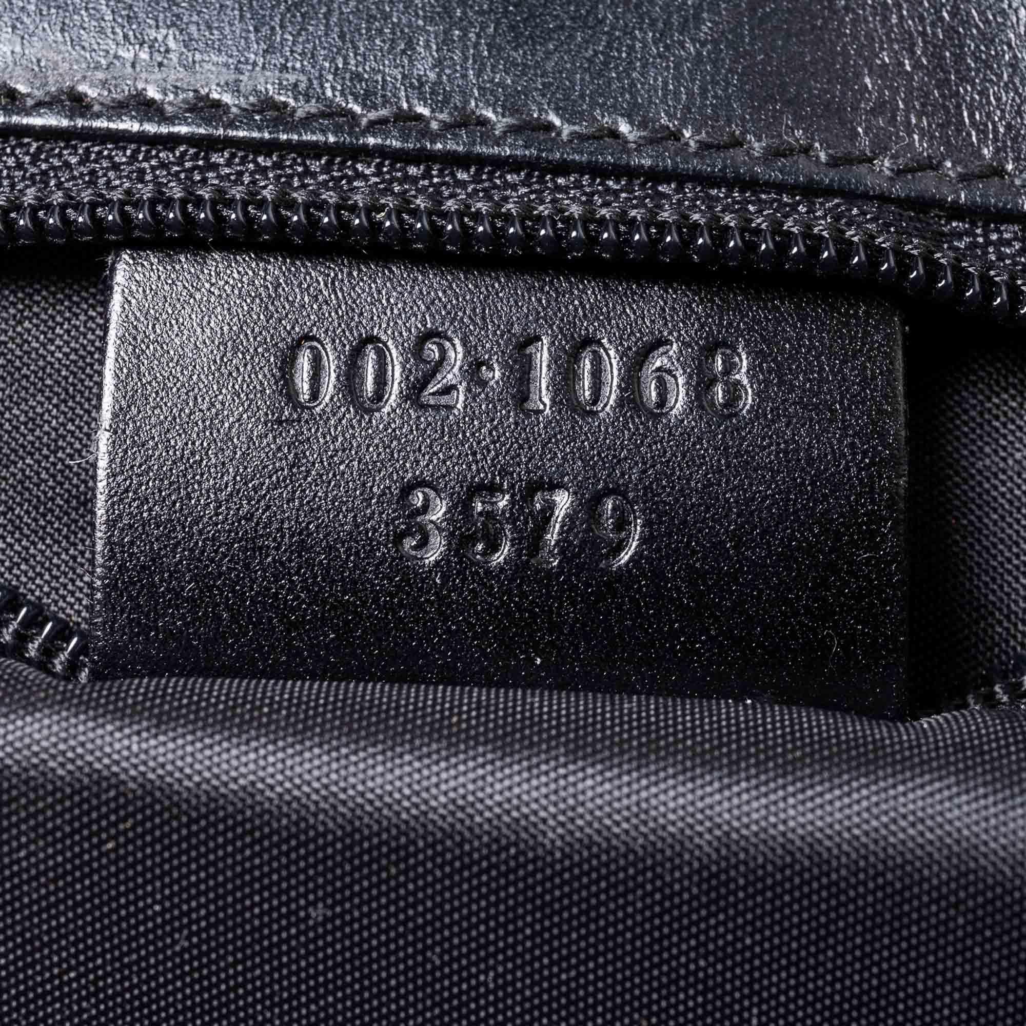 Vintage Authentic Gucci Black Canvas Fabric GG Jackie Shoulder Bag ITALY MEDIUM 3