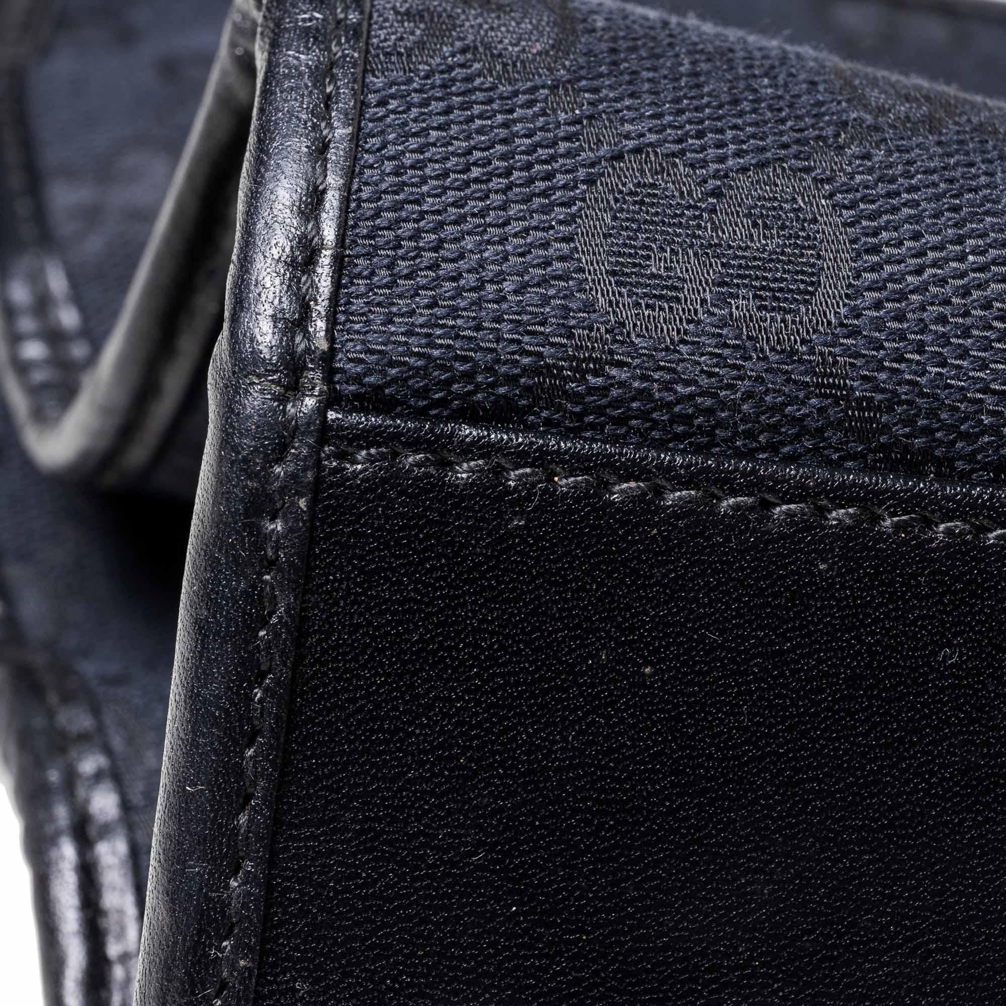 Vintage Authentic Gucci Black Canvas Fabric GG Jackie Shoulder Bag ITALY MEDIUM 4