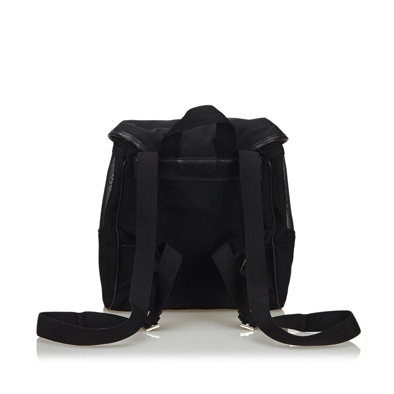 black canvas gucci backpack