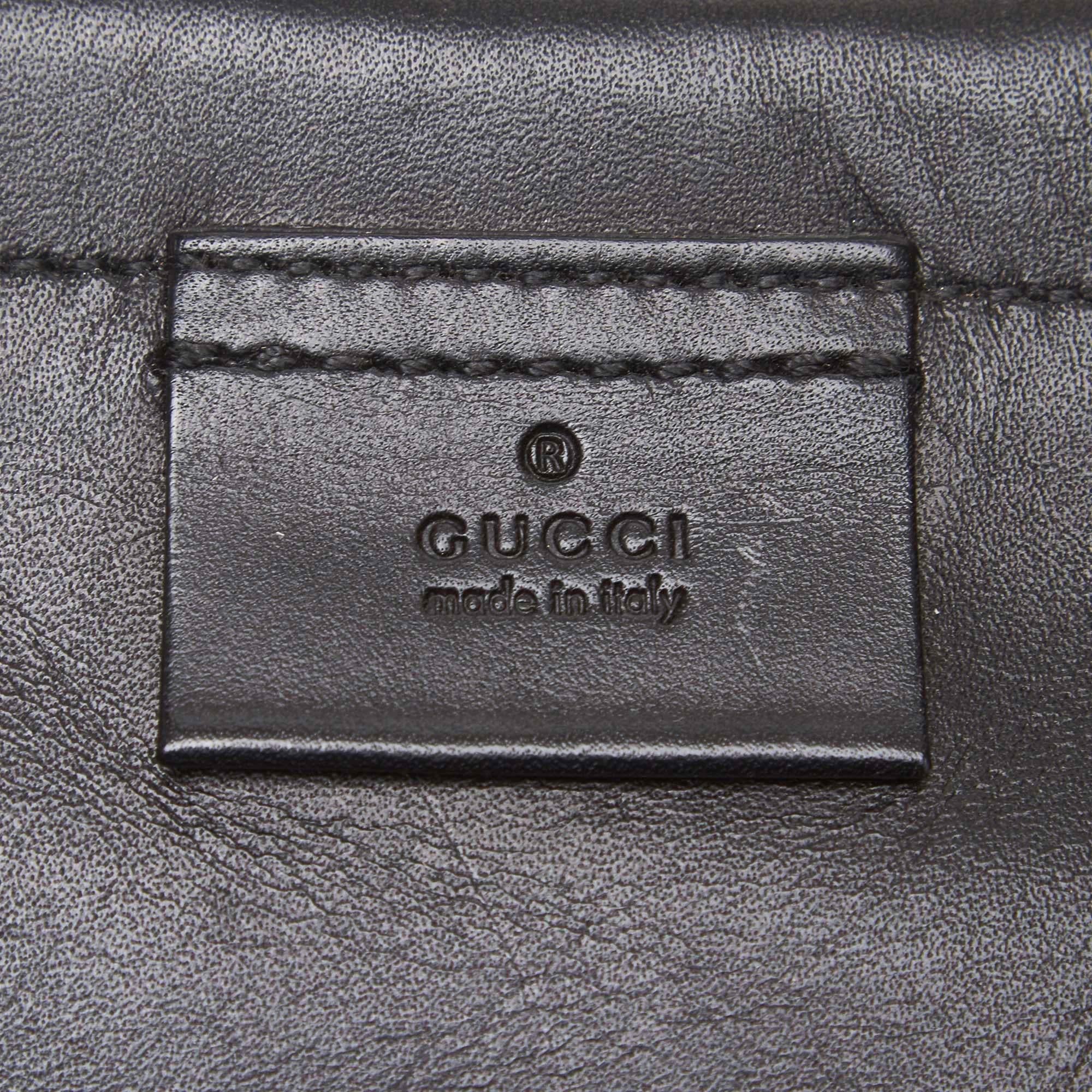 Vintage Authentic Gucci Black Canvas Fabric Tote Bag Italy w/ Dust Bag LARGE  For Sale 2