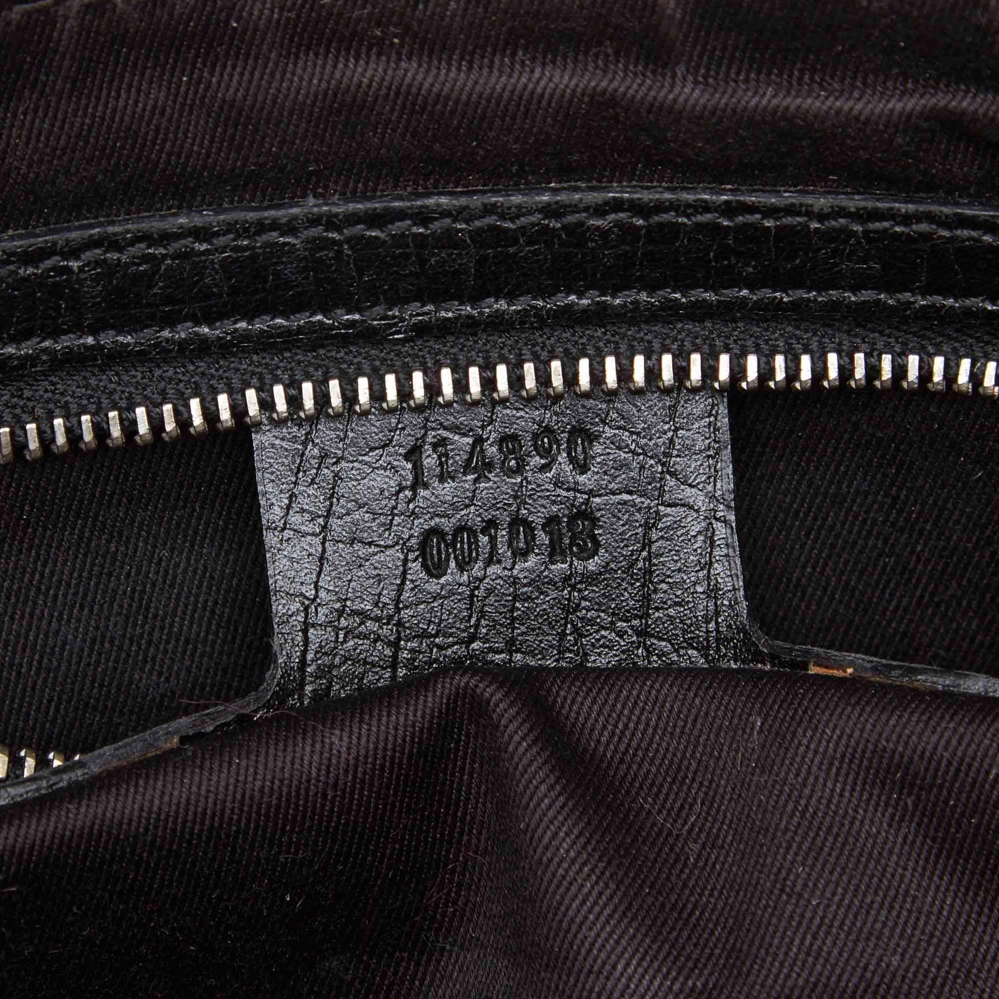 Vintage Authentic Gucci Black GG Horsebit Hobo Bag Italy w Dust Bag MEDIUM  2