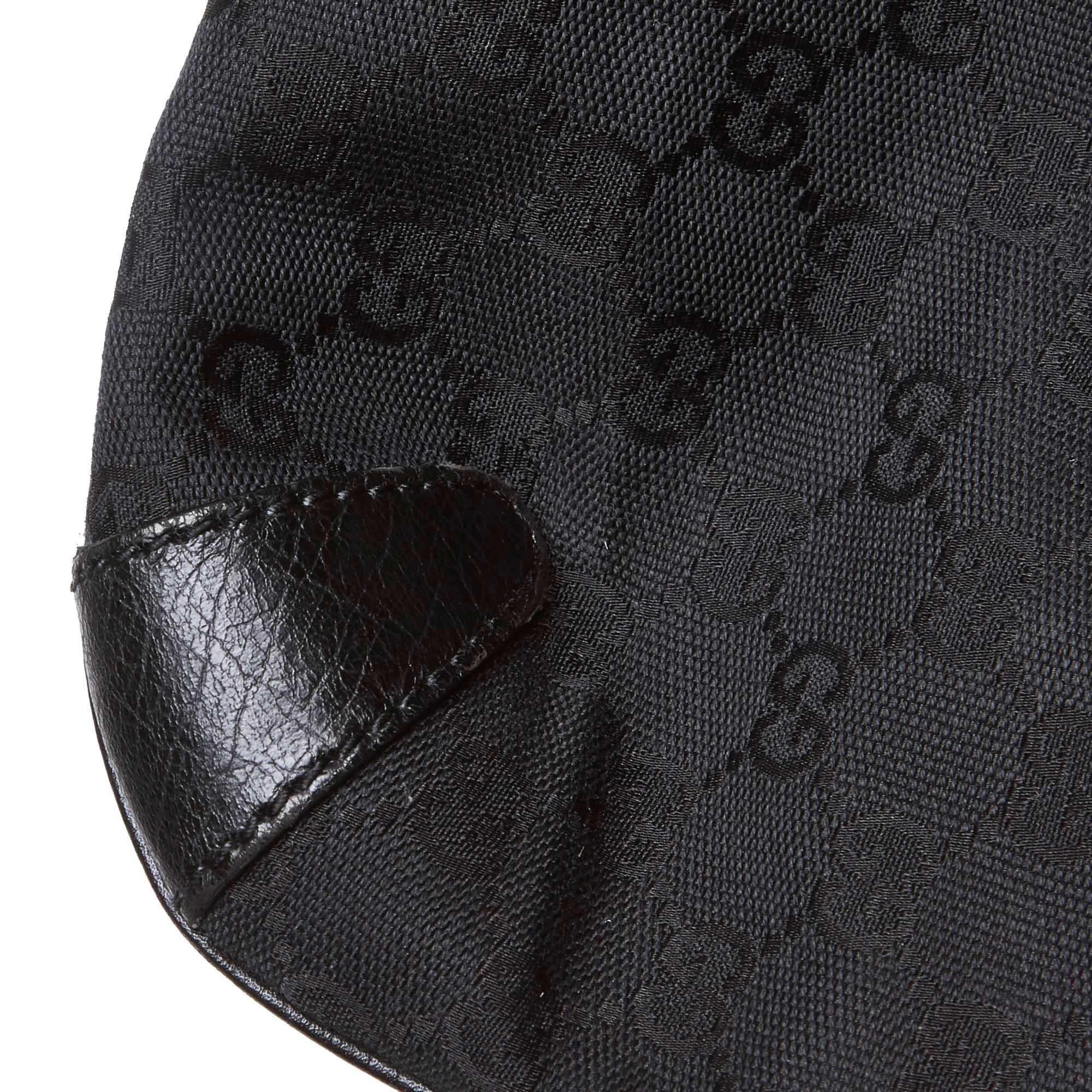 Vintage Authentic Gucci Black GG Horsebit Hobo Bag Italy w Dust Bag MEDIUM  4