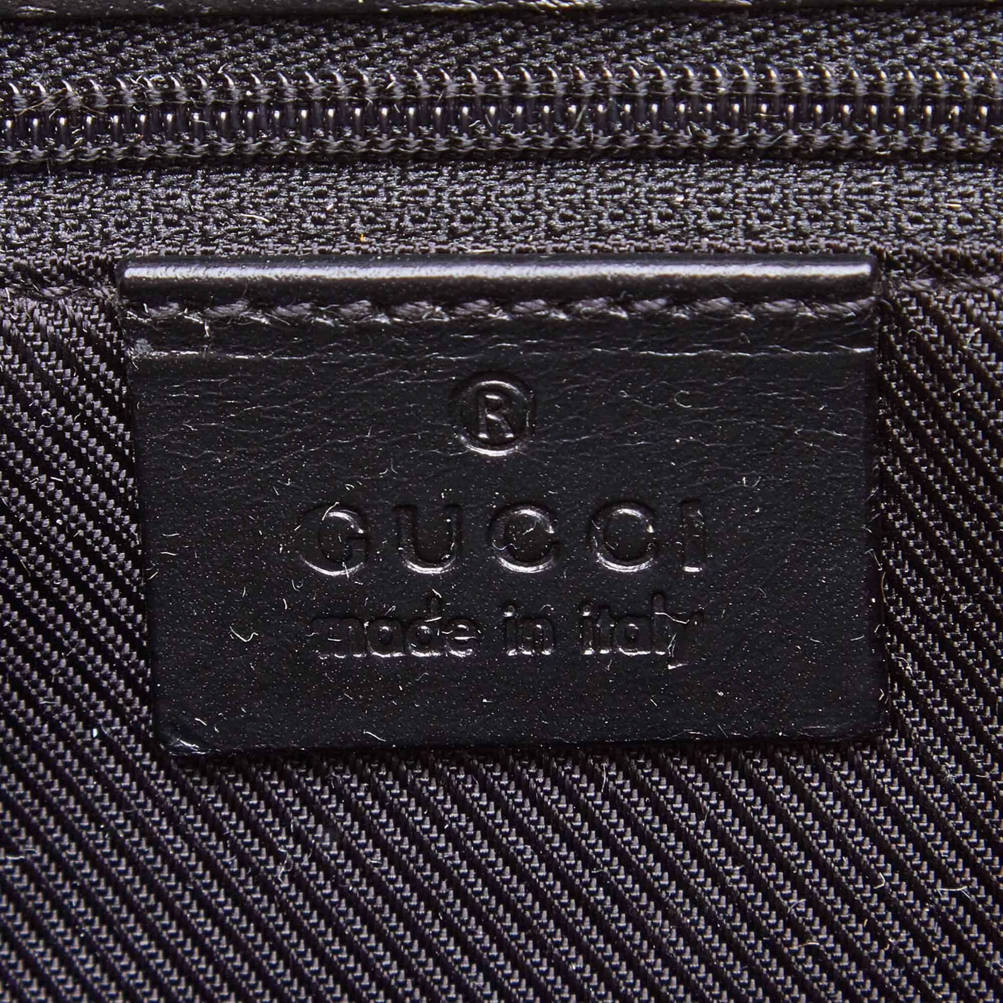 Vintage Authentic Gucci Black GG Jackie Tote Bag Italy w Dust Bag LARGE  For Sale 2