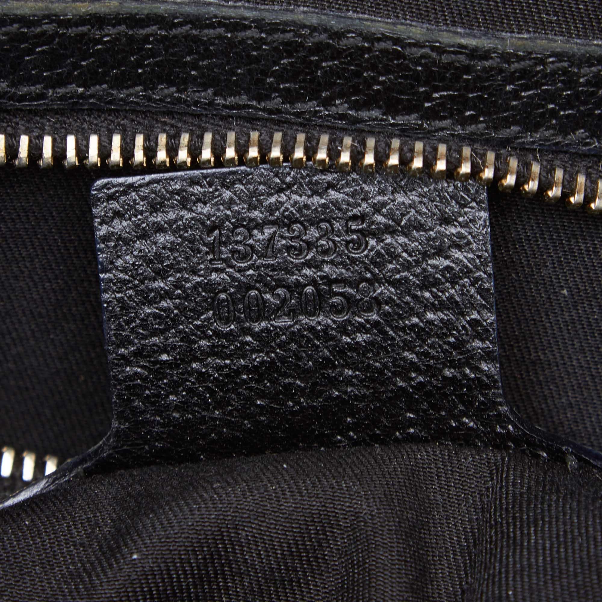 Vintage Authentic Gucci Black GG New Jackie Shoulder Bag Italy MEDIUM  2