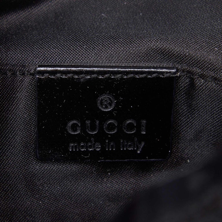 Vintage Gucci Black Guccissima Suede Logo Monogram Shoulder Bag Italy 0602