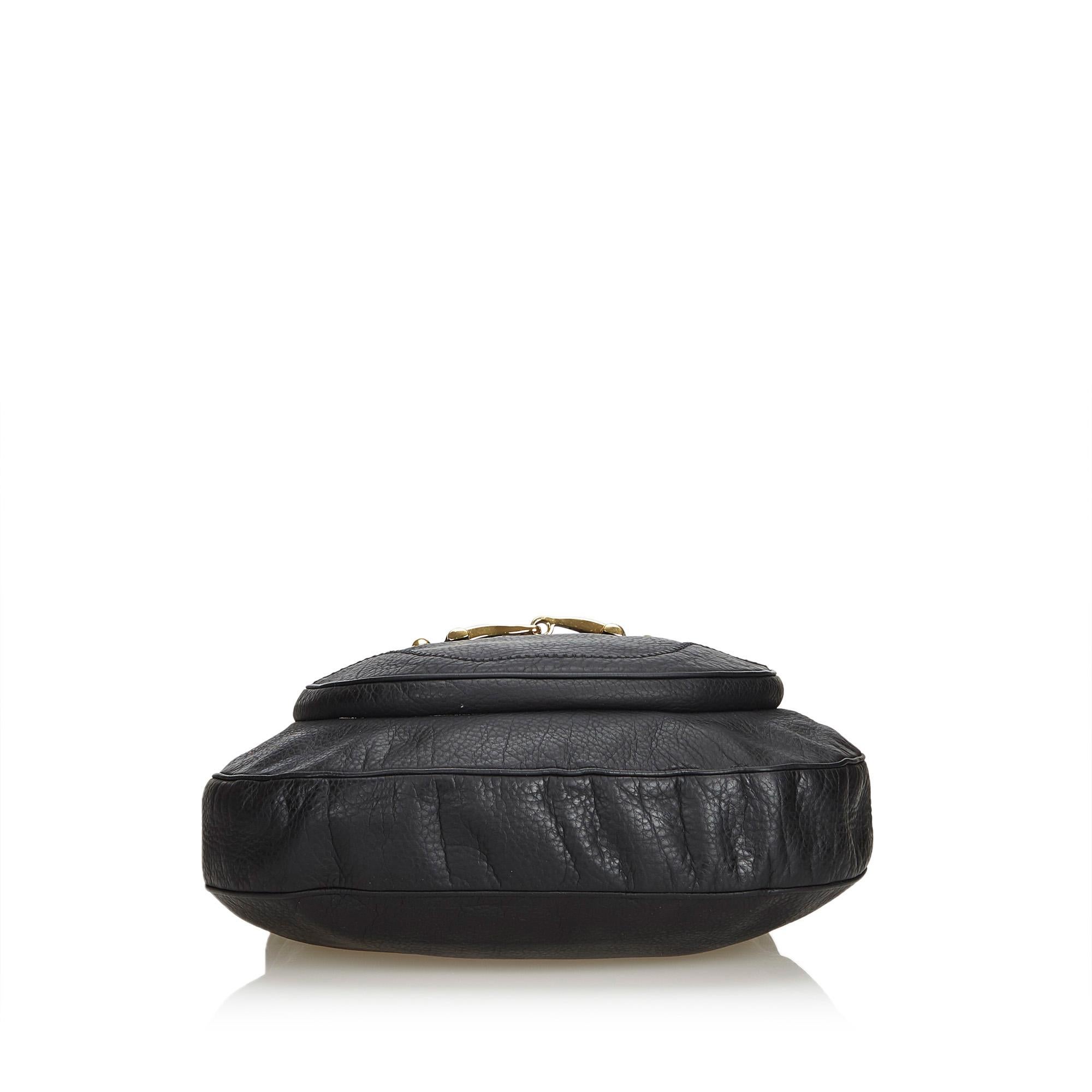 Women's Vintage Authentic Gucci Black Leather New Pelham Satchel Italy MEDIUM  For Sale