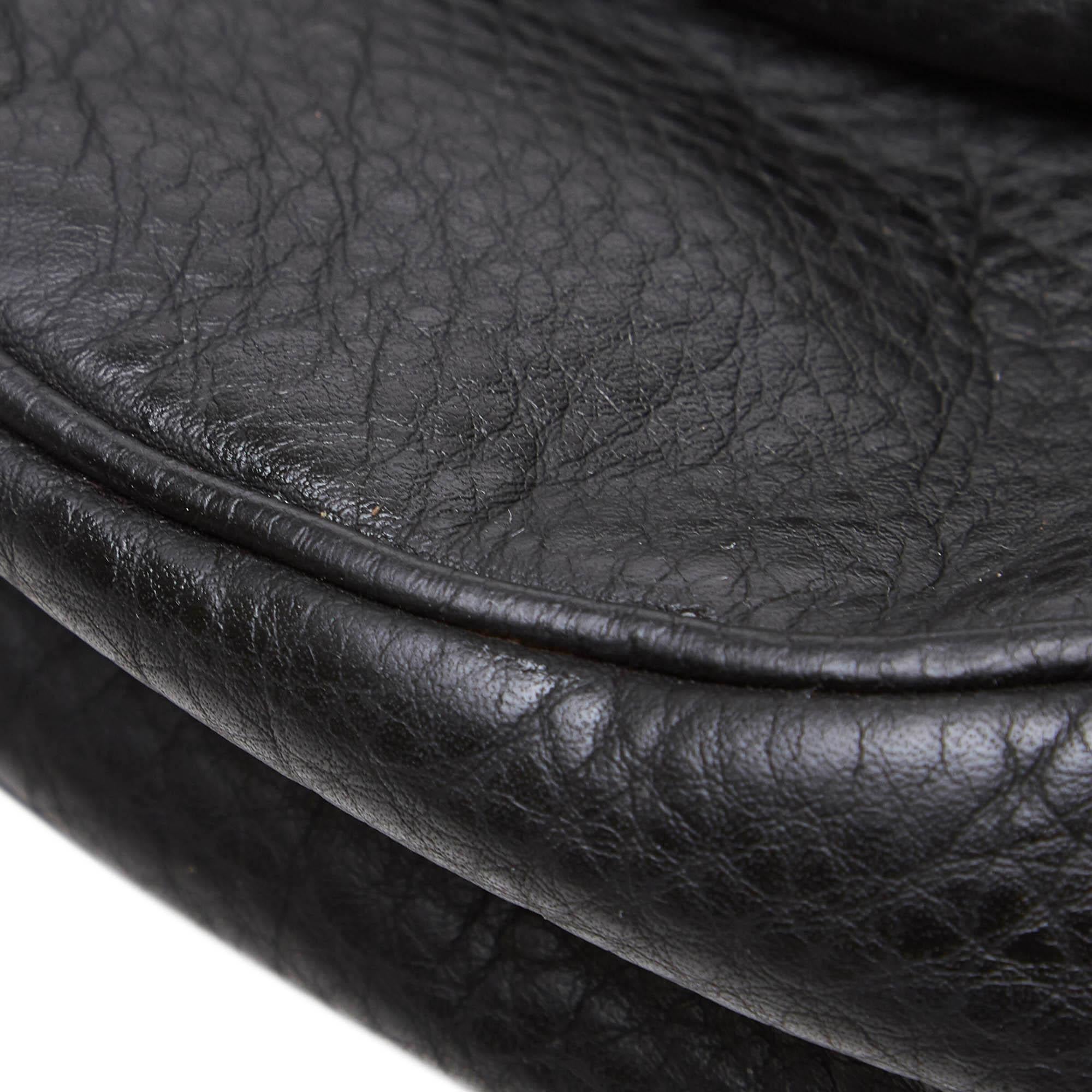 Vintage Authentic Gucci Black Leather New Pelham Satchel Italy MEDIUM  For Sale 4