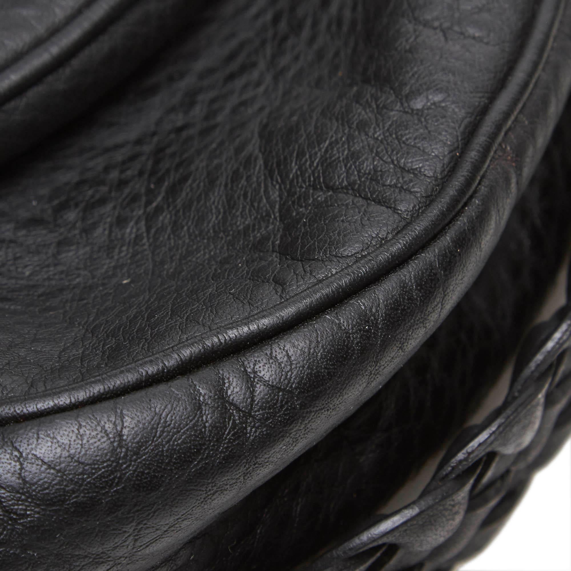 Vintage Authentic Gucci Black Leather New Pelham Satchel Italy MEDIUM  For Sale 5