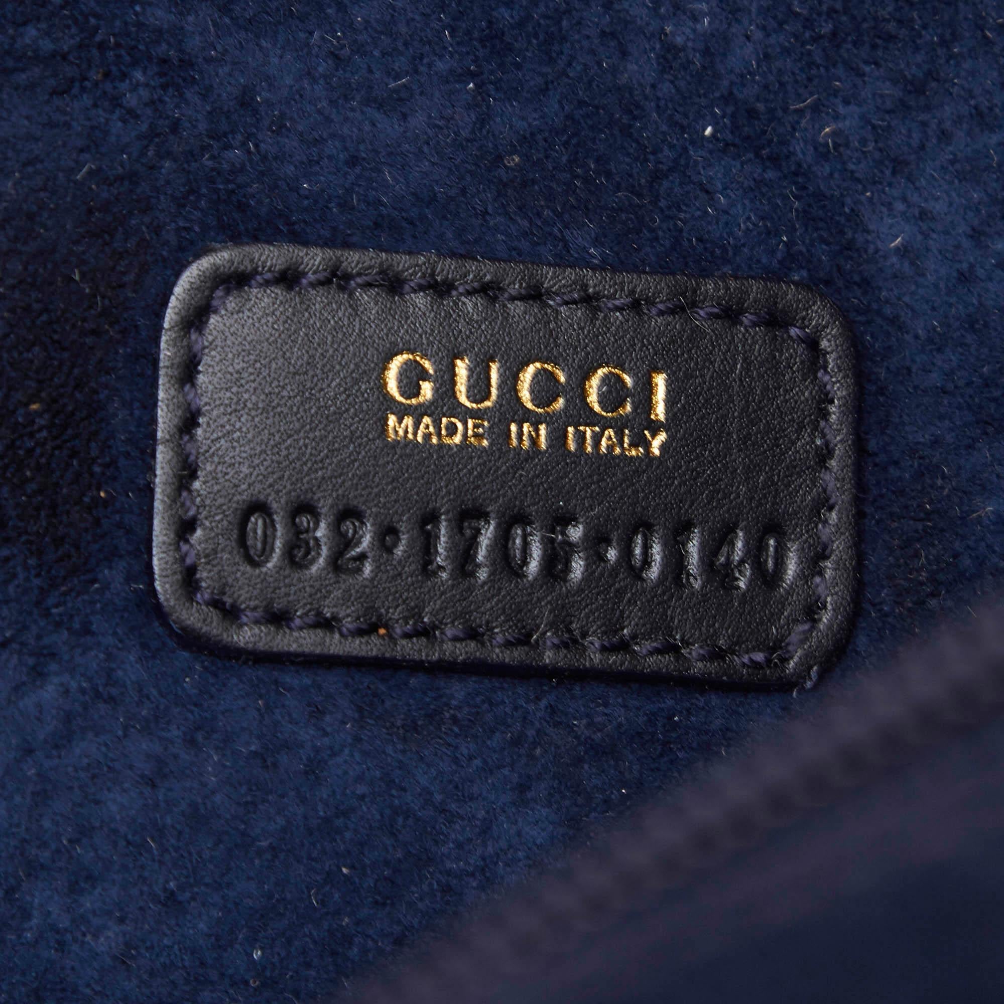 Vintage Authentic Gucci Blue Navy Suede Leather Horsebit Vanity Bag ITALY SMALL  For Sale 1