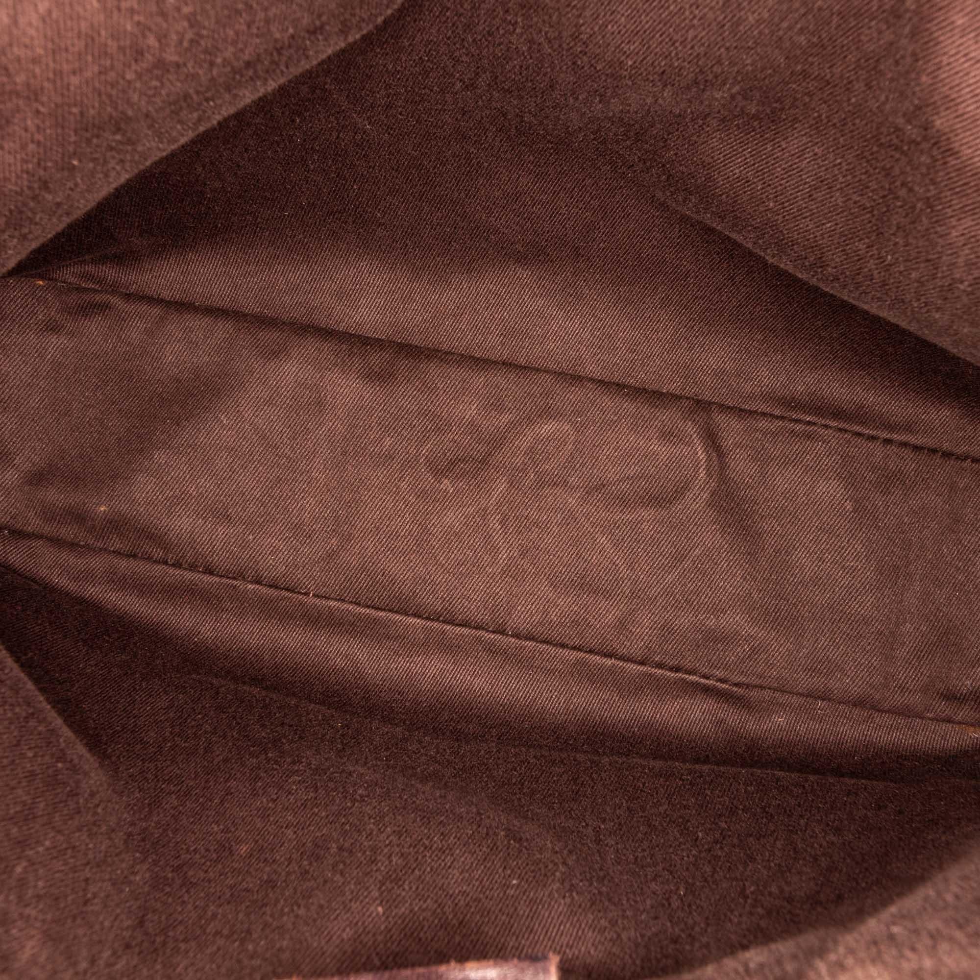 Vintage Authentic Gucci Brown Beige Canvas Fabric GG Handbag ITALY MEDIUM  1