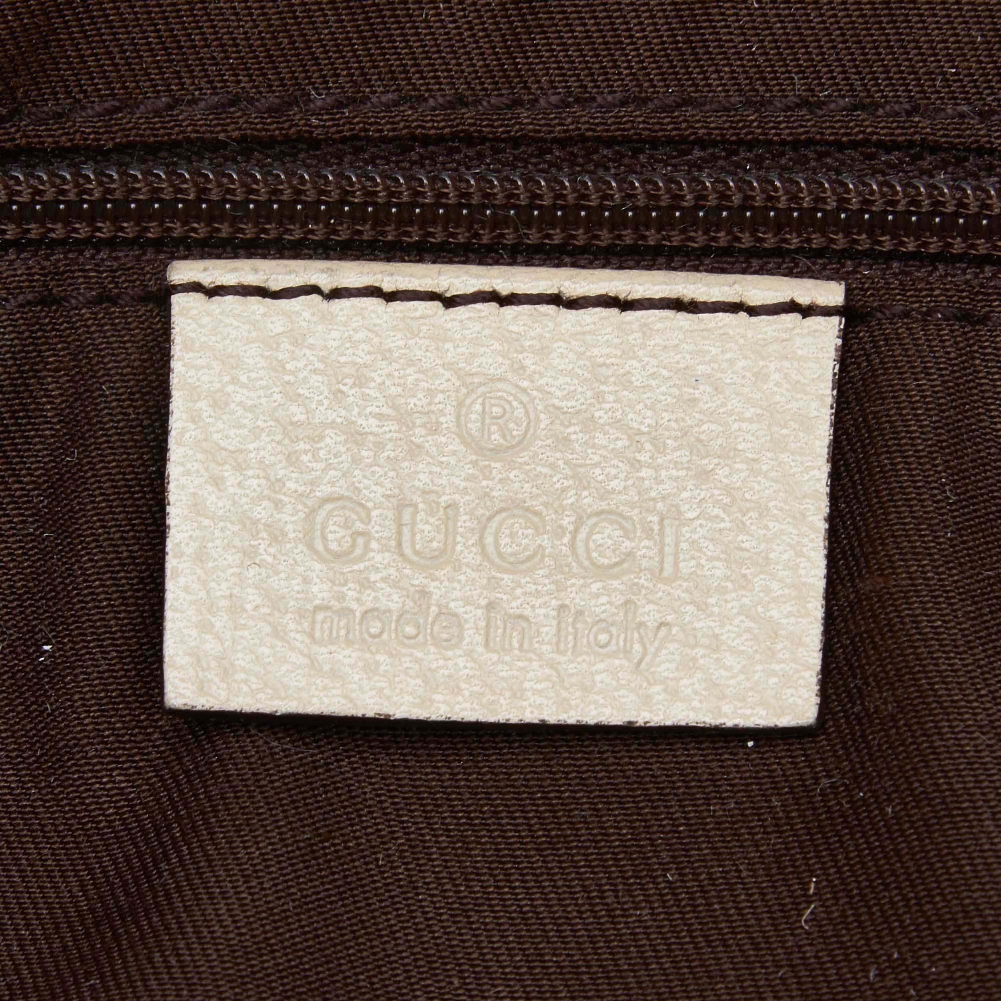 Vintage Authentic Gucci Brown Canvas Fabric GG Pelham Tote Bag Italy LARGE  For Sale 2
