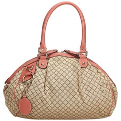 Vintage Authentic Gucci Brown Diamante Sukey Handbag Italy w Dust Bag MEDIUM 