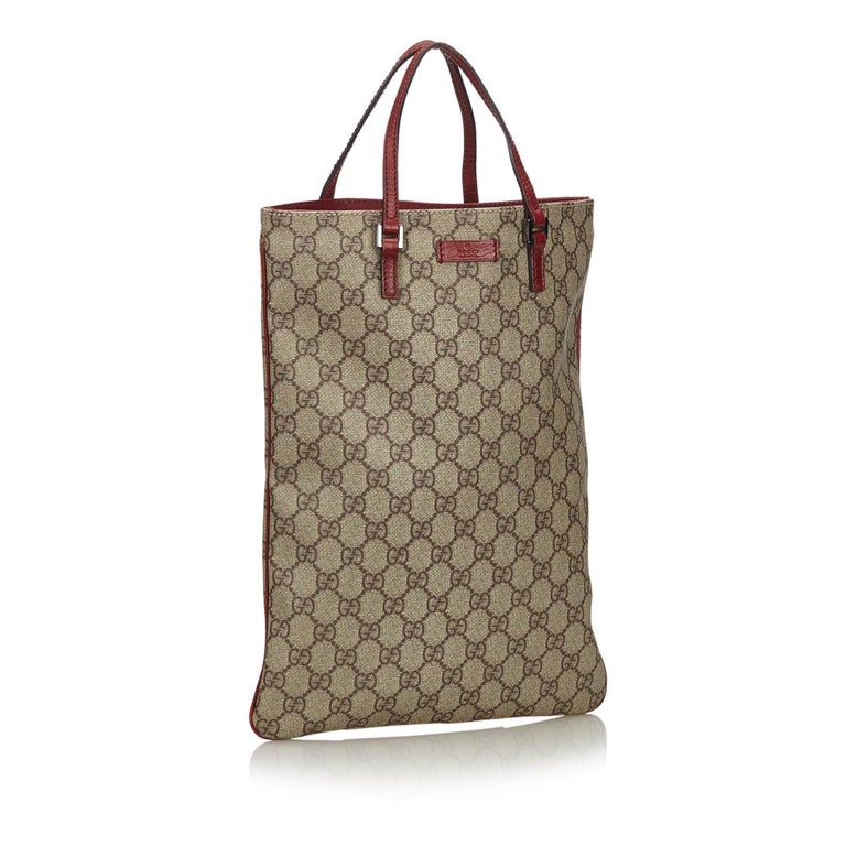 Vintage Authentic Gucci Brown GG Supreme Handbag Italy w Dust Bag ...