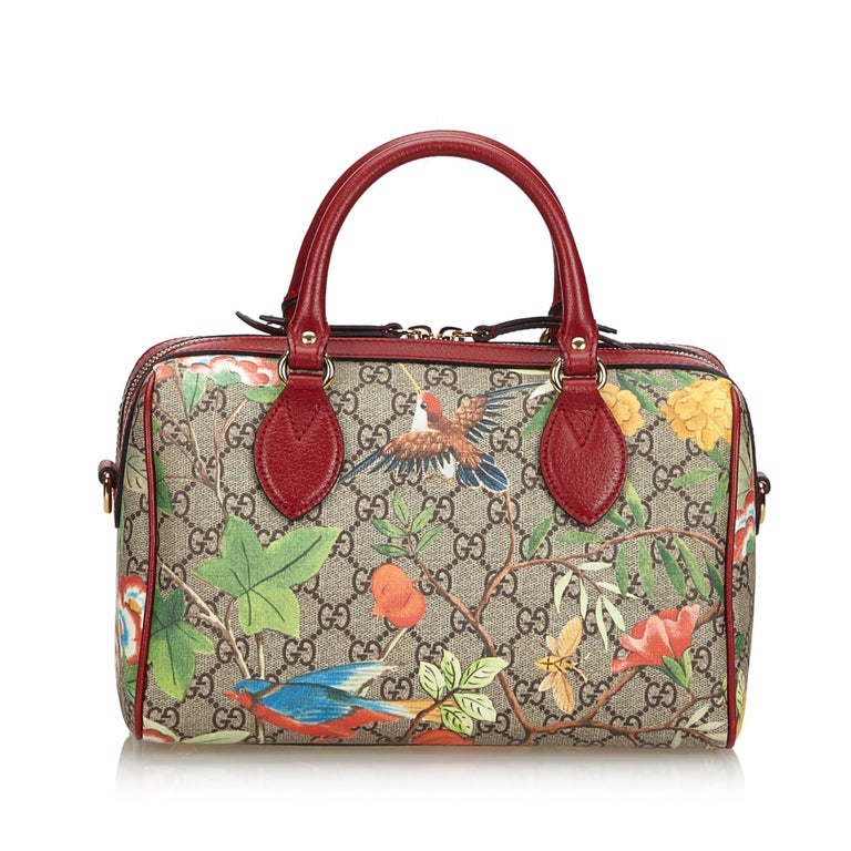 Vintage Authentic Gucci Brown GG Supreme Tian Handbag Italy MEDIUM For ...