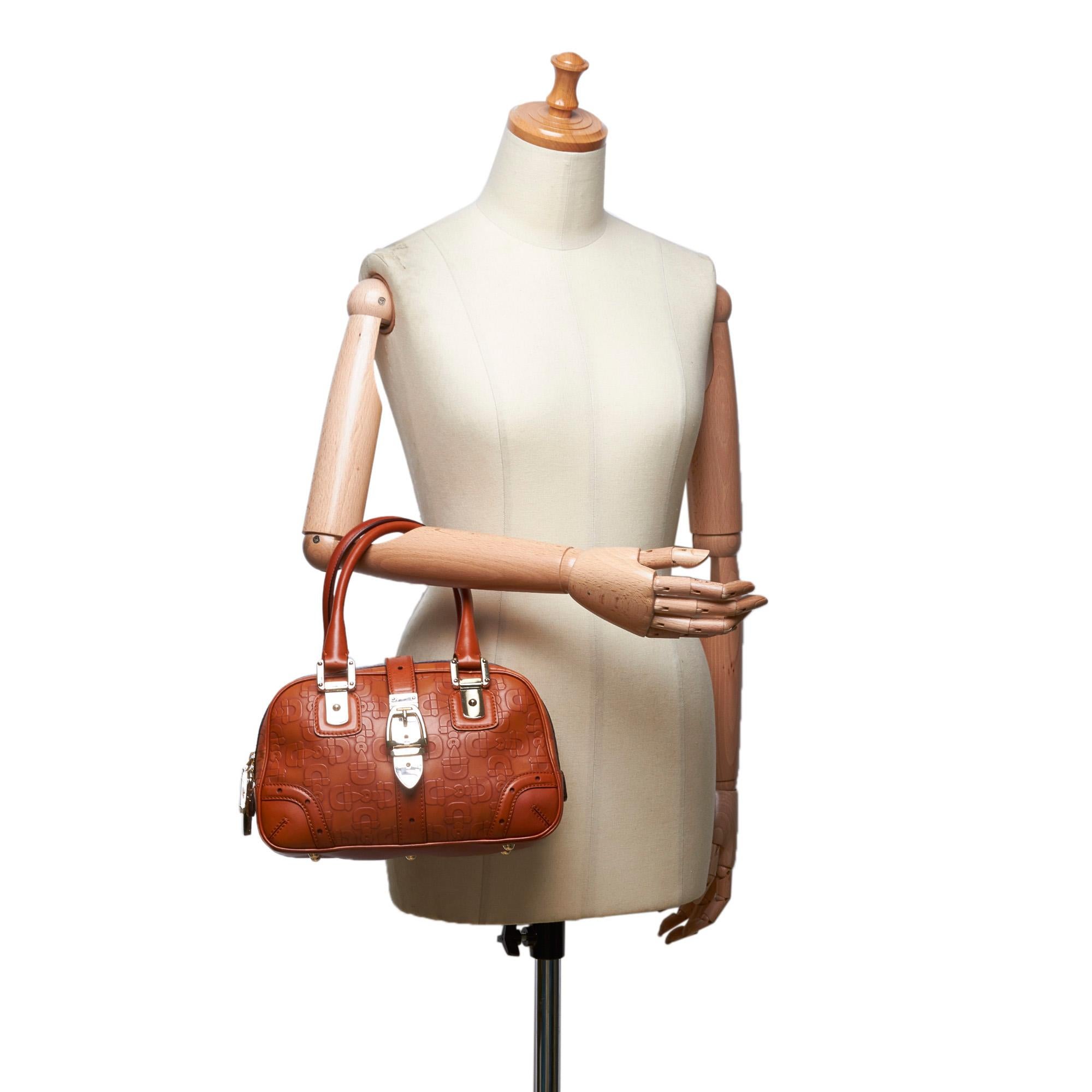 Vintage Authentic Gucci Brown Leather Horsebit Handbag Italy w Dust Bag MEDIUM  4