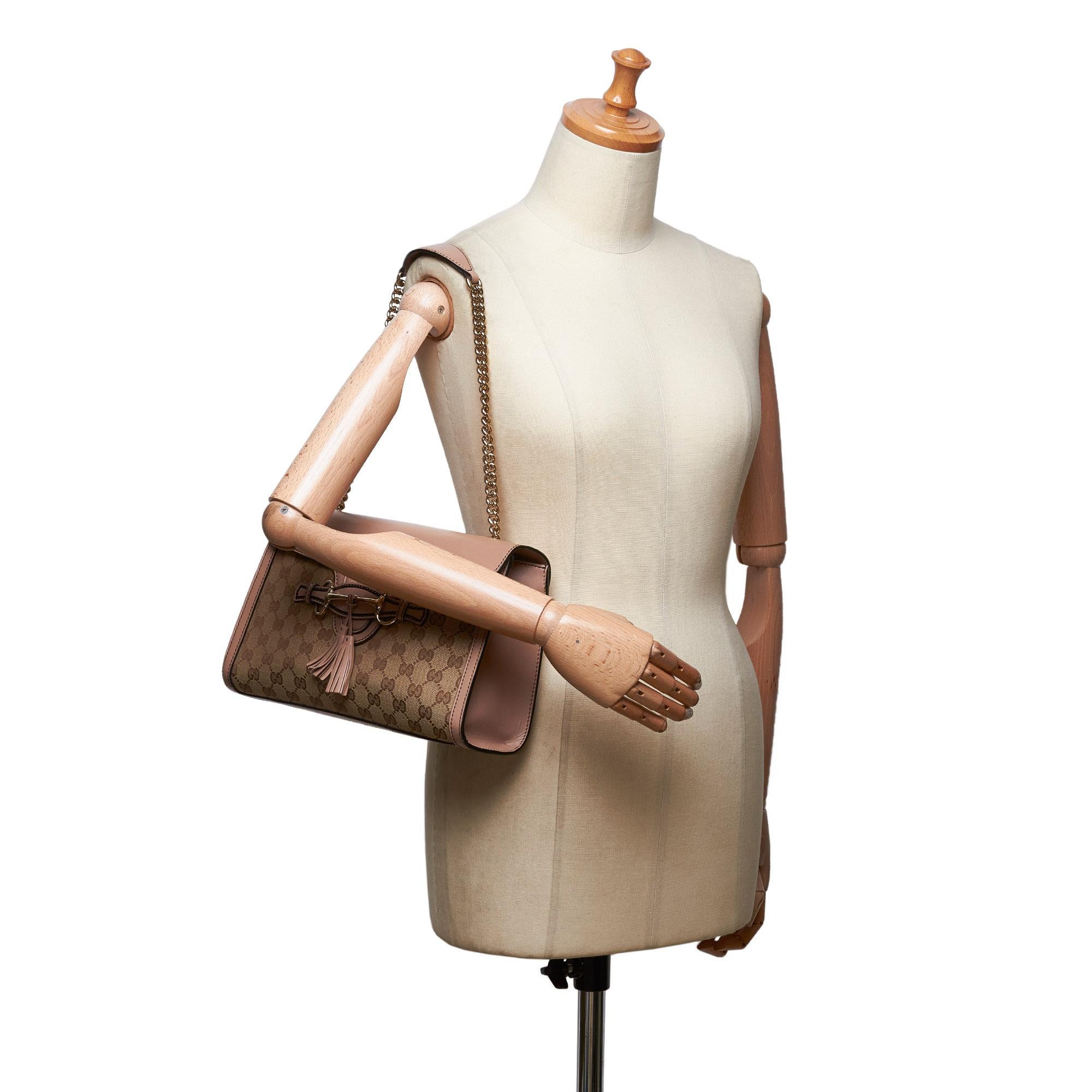 Vintage Authentic Gucci Brown Medium Emily Shoulder Bag ITALY w MEDIUM  For Sale 5