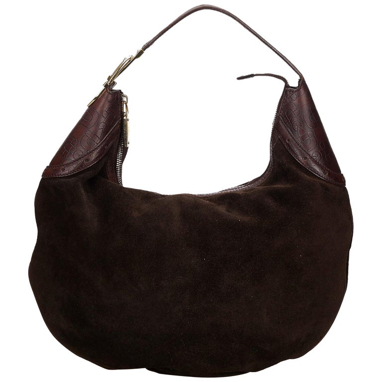 Vintage Gucci Bamboo Chocolate Suede Hobo Bag main image 1