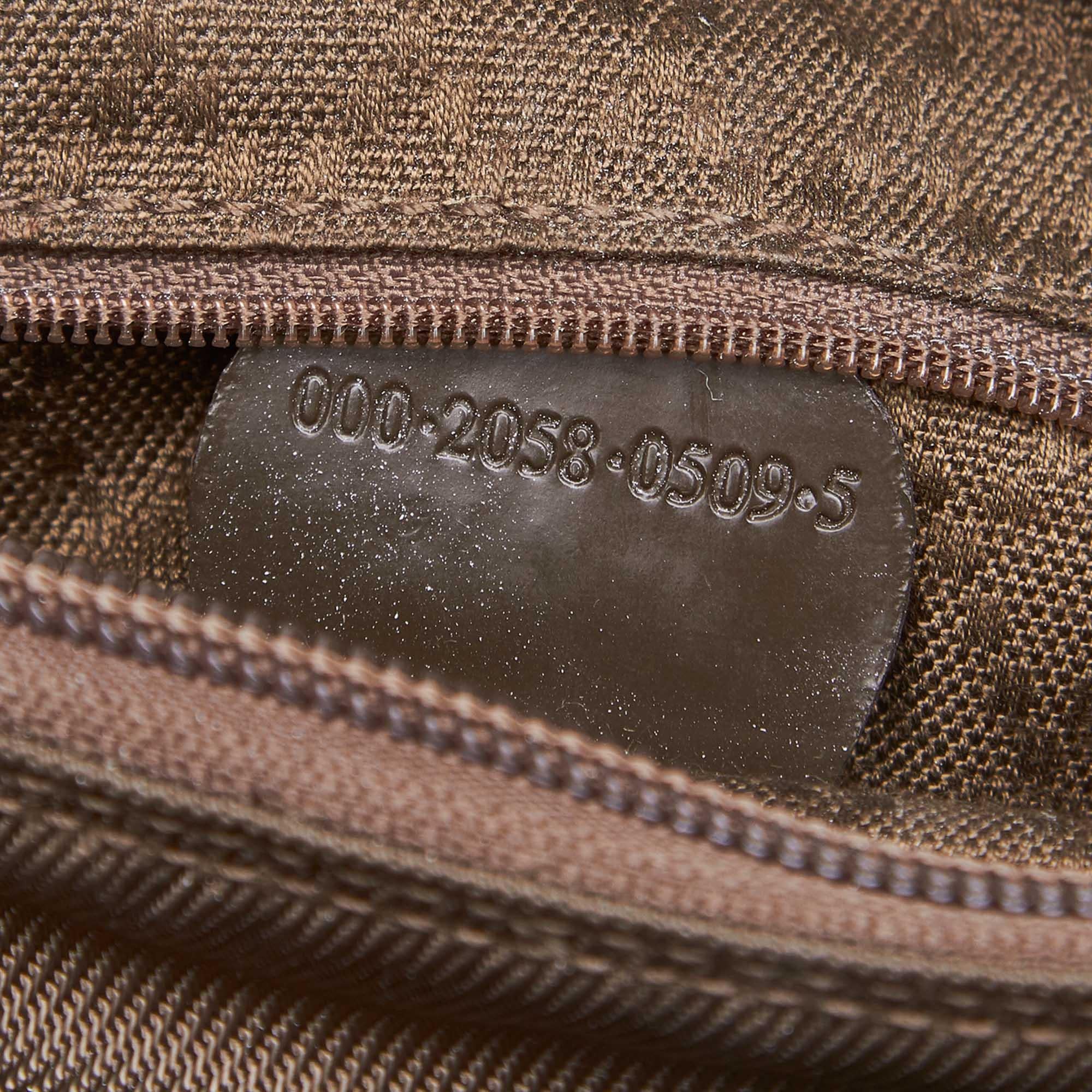 Vintage Authentic Gucci Dark Nylon Fabric Bamboo Handbag Italy Dust Bag MEDIUM  For Sale 2