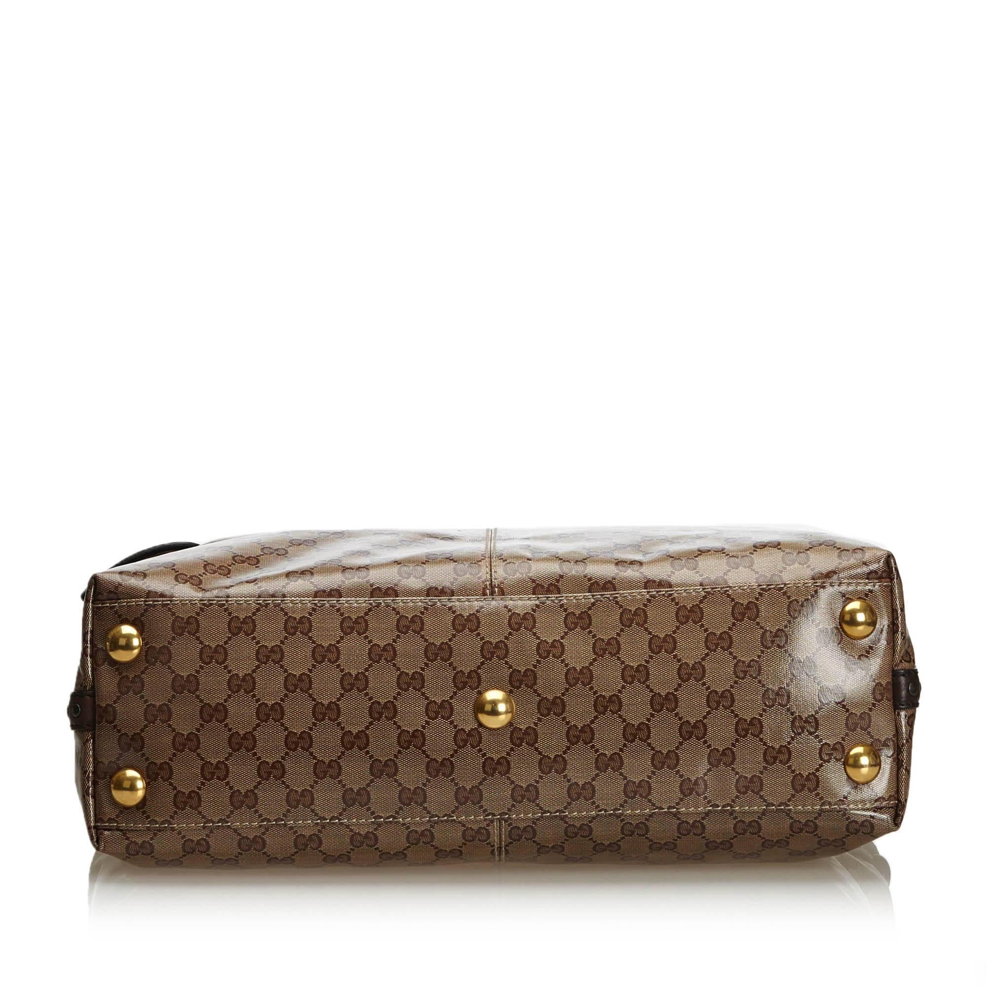 Vintage Authentic Gucci GG Crystal Babouska Handbag Italy MEDIUM In Good Condition In Orlando, FL