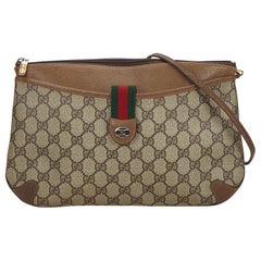 Vintage Authentic Gucci GG Supreme Web Crossbody Bag ITALY w MEDIUM 