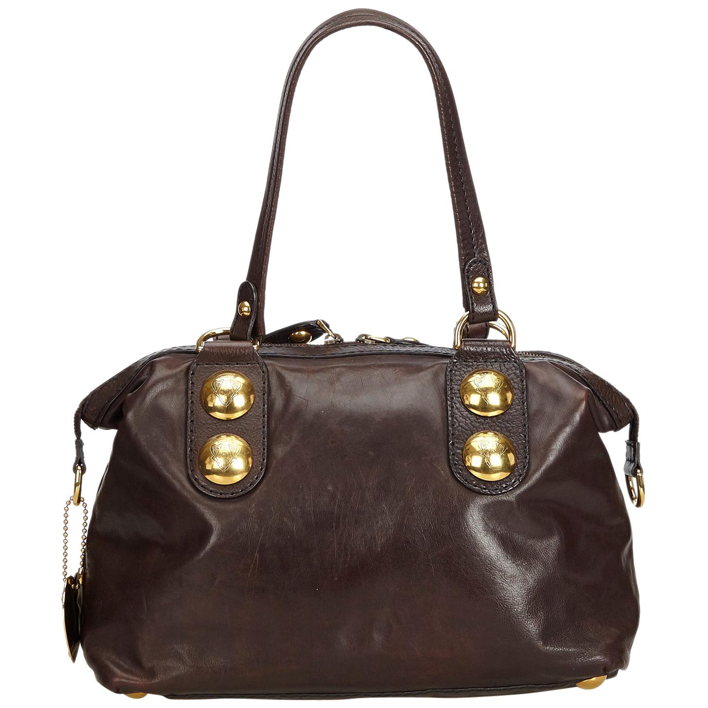 Vintage Authentic Gucci Leather Babouska Heart Shoulder Bag w Dust Bag LARGE