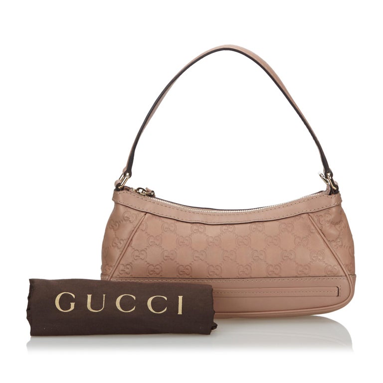 Vintage Authentic Gucci Leather Guccissima Mayfair Pochette w Dust Bag SMALL For Sale at 1stdibs