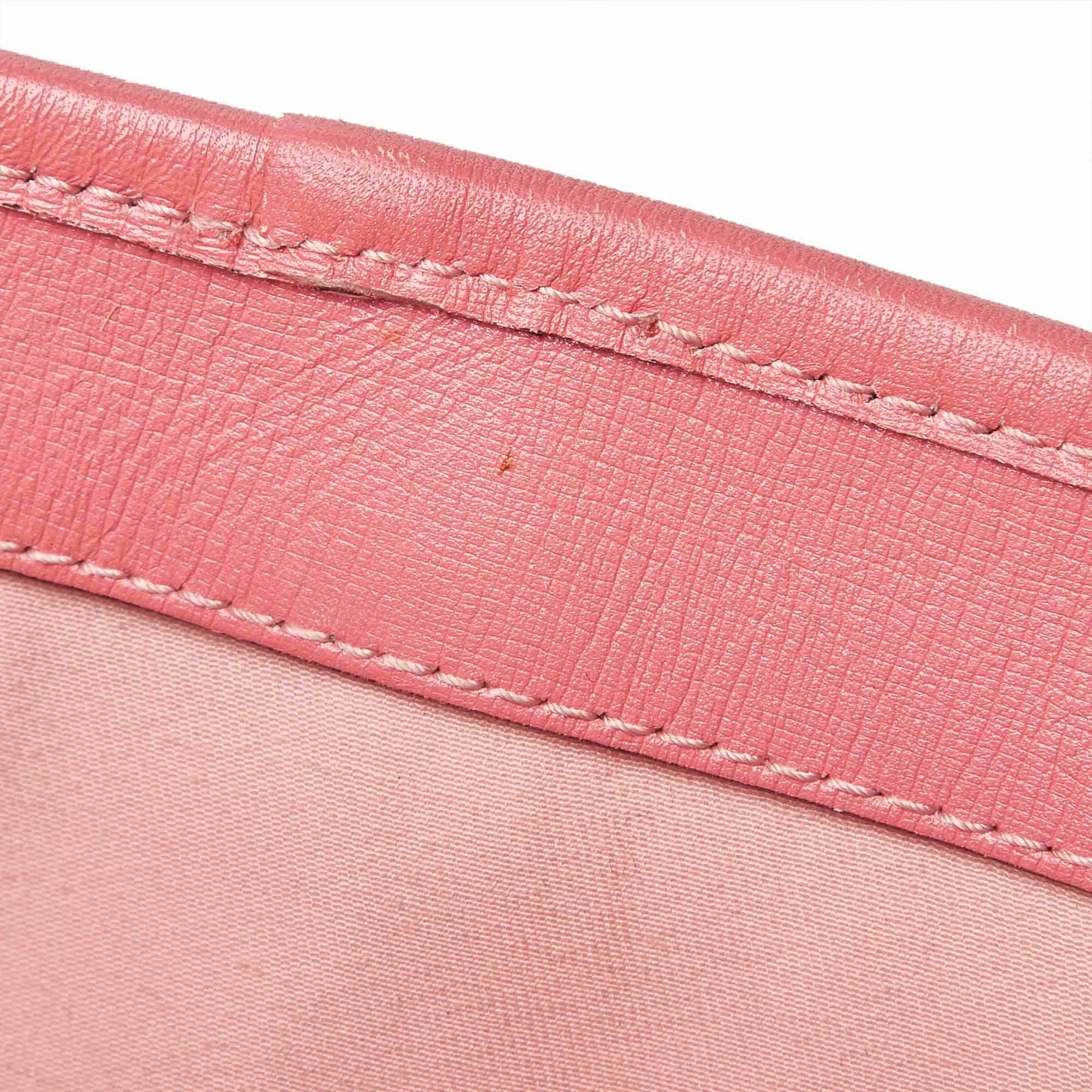 Vintage Authentic Gucci Pink Light Pink Jacquard Fabric GG Tote Bag Italy LARGE 6