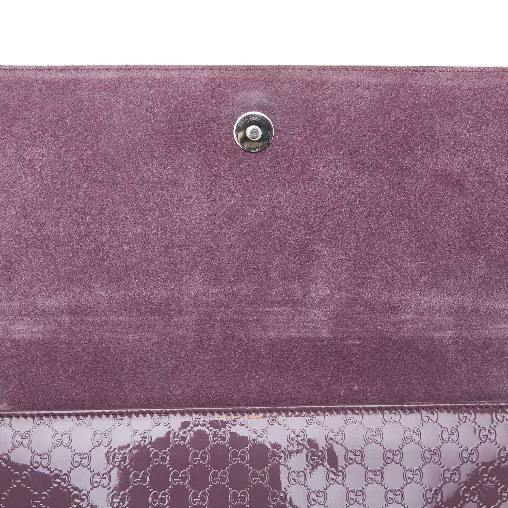 Vintage Authentic Gucci Purple Microguccissima Broadway Clutch Italy SMALL  For Sale 3