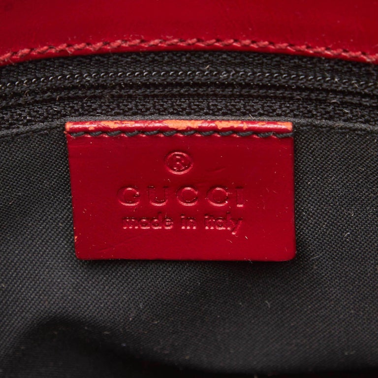 Vintage Authentic Gucci Red Canvas Fabric Guccissima Tote Italy LARGE at 1stDibs