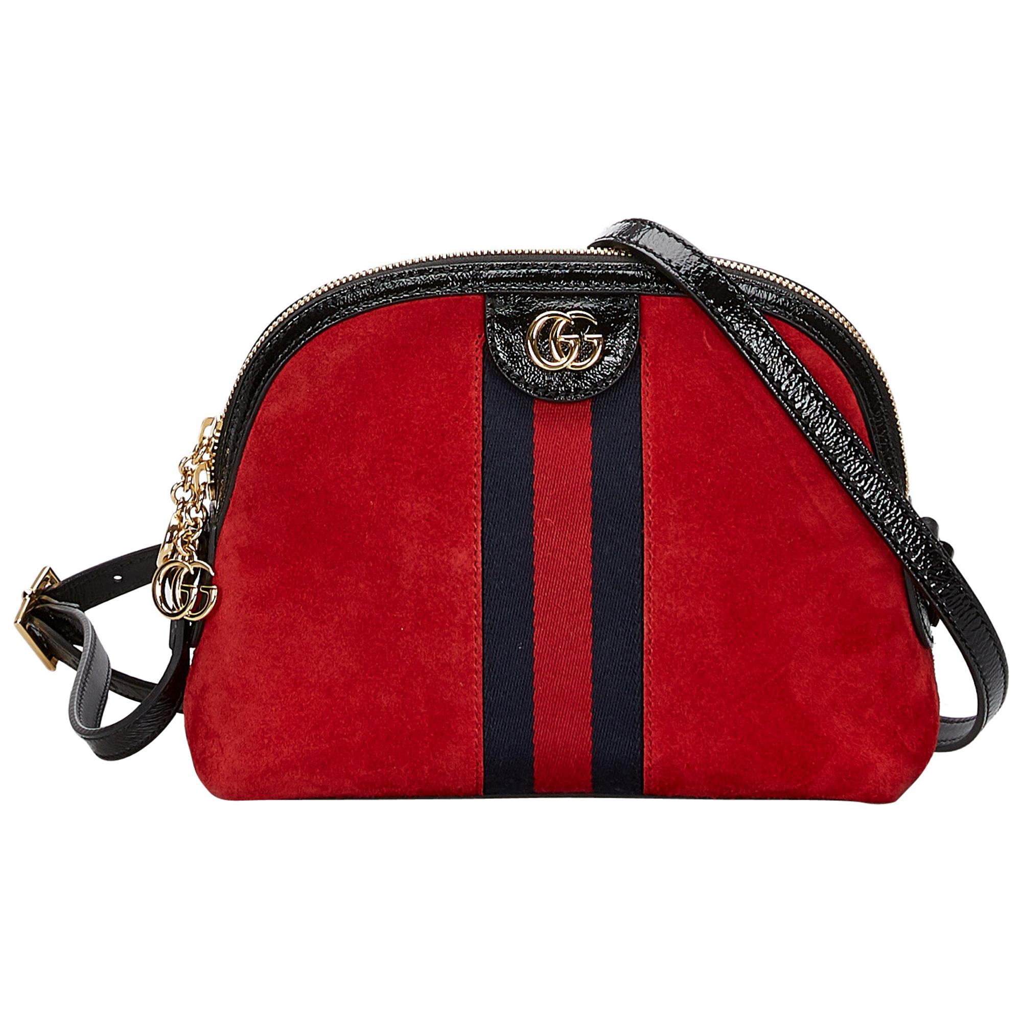 Vintage Authentic Gucci Red Small Ophidia Crossbody Bag ITALY SMALL  For Sale