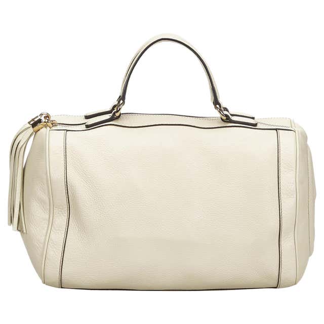 Vintage Authentic Gucci White Leather Soho Handbag Italy w Dust Bag ...