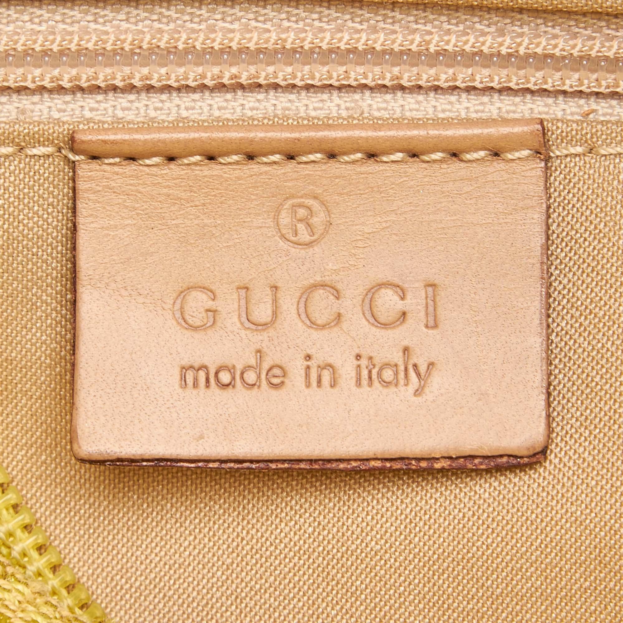 Vintage Authentic Gucci Yellow Jacquard Fabric GG Hobo Bag Italy SMALL For Sale 2
